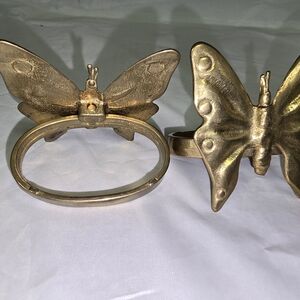 Vintage Brass Butterfly Napkin Rings